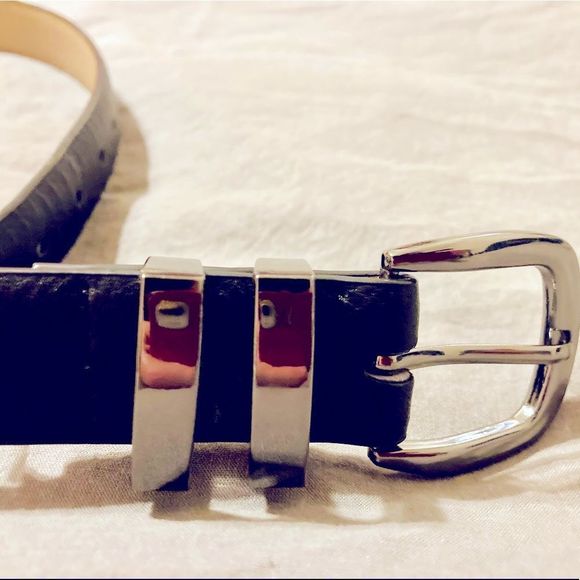 Mens  Black Artificial Leather Belt Size 2X - Picture 2 of 7